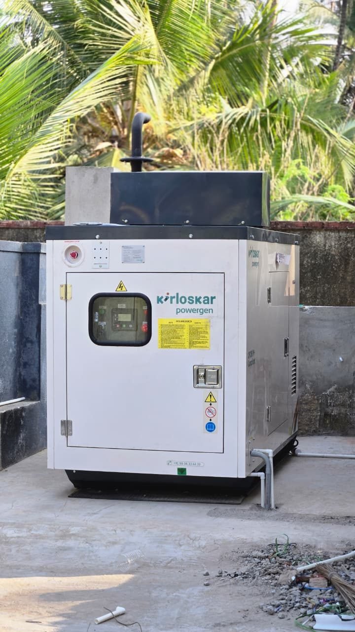 Kirloskar Powergen diesel generator terrace installation