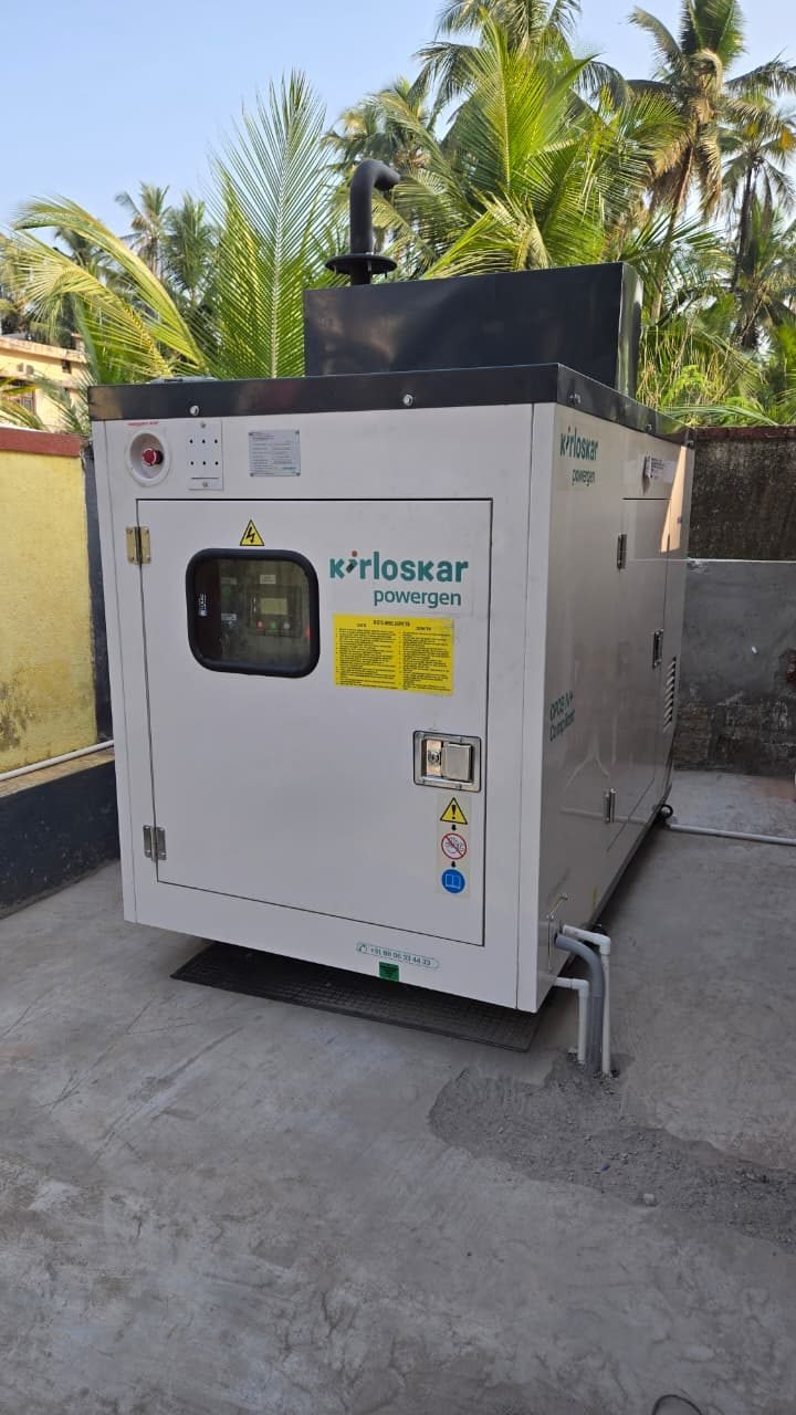 Kirloskar Powergen diesel generator terrace installation